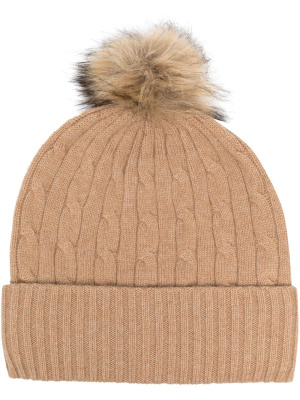 

Pompom cable-knit cashmere beanie, Polo Ralph Lauren Pompom cable-knit cashmere beanie