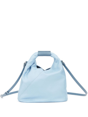 

Logo-embossed leather shoulder bag, MM6 Maison Margiela Logo-embossed leather shoulder bag