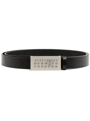 

Logo-embossed leather belt, MM6 Maison Margiela Logo-embossed leather belt
