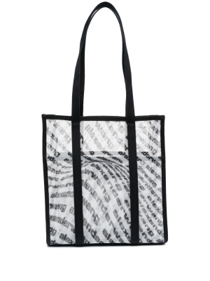 

Translucent logo-print tote bag, Alexander Wang Translucent logo-print tote bag
