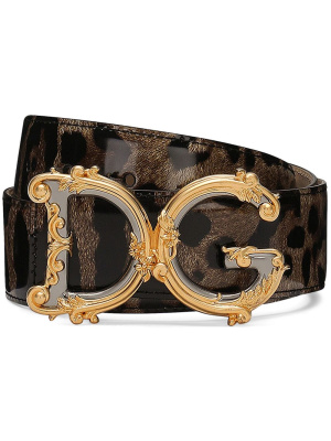 

Logo-plaque leopard-print belt, Dolce & Gabbana Logo-plaque leopard-print belt