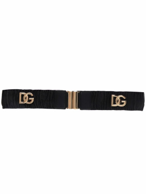 

Logo-plaque ruched belt, Dolce & Gabbana Logo-plaque ruched belt