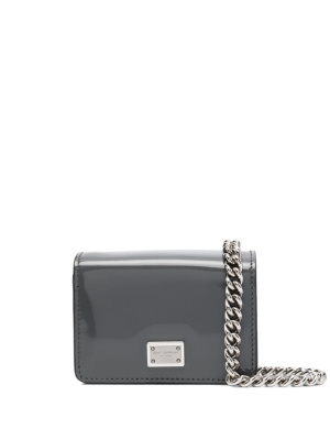 

Mini logo-plaque patent crossbody bag, Dolce & Gabbana Mini logo-plaque patent crossbody bag
