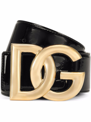 

Patent DG-logo buckle belt, Dolce & Gabbana Patent DG-logo buckle belt