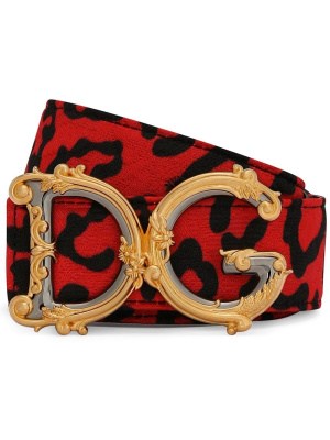 

Logo-detail leopard-print belt, Dolce & Gabbana Logo-detail leopard-print belt