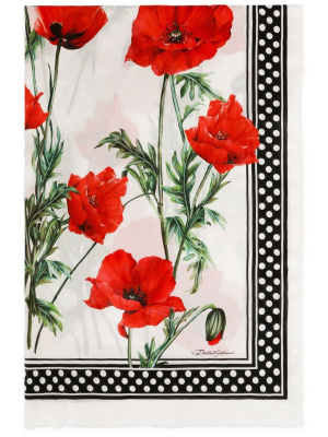 

Poppy-print silk scarf, Dolce & Gabbana Poppy-print silk scarf