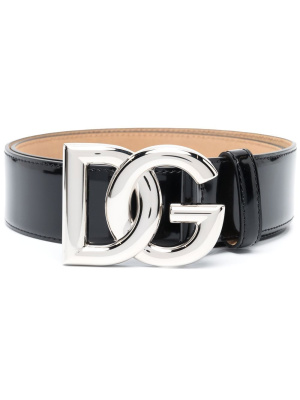 

Logo-plaque buckled patent belt, Dolce & Gabbana Logo-plaque buckled patent belt