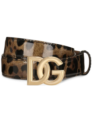 

KIM DOLCE&GABBANA leopard-print logo-buckle belt, Dolce & Gabbana KIM DOLCE&GABBANA leopard-print logo-buckle belt