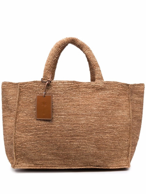 

Large Sunset logo-tag tote bag, Manebi Large Sunset logo-tag tote bag