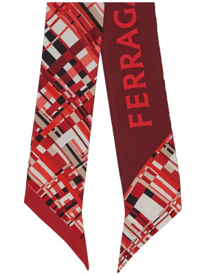 

Check-pattern silk scarf, Ferragamo Check-pattern silk scarf