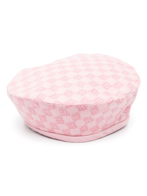 

Monogram-jacquard drawstring beret, MISBHV Monogram-jacquard drawstring beret