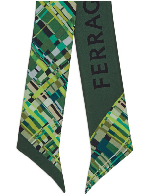

Check-print silk scarf, Ferragamo Check-print silk scarf