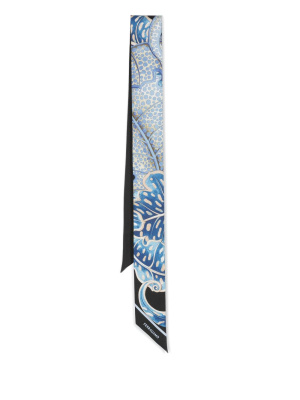 

Botanical-print silk skinny scarf, Ferragamo Botanical-print silk skinny scarf