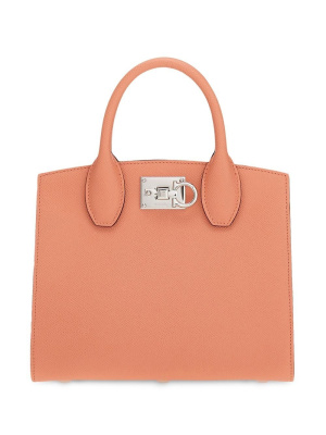 

Logo-engraved box bag, Ferragamo Logo-engraved box bag