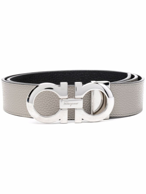 

Gancini logo-buckle reversible leather belt, Ferragamo Gancini logo-buckle reversible leather belt