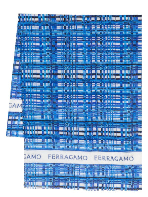 

Check-printj acquard logo shawl, Ferragamo Check-printj acquard logo shawl