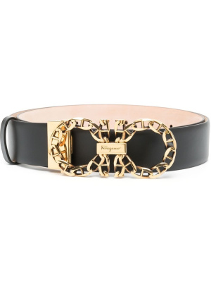 

Gancini-buckle leather belt, Ferragamo Gancini-buckle leather belt