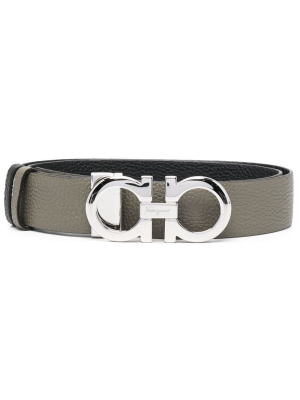 

Reversible Gancini-buckle leather belt, Ferragamo Reversible Gancini-buckle leather belt