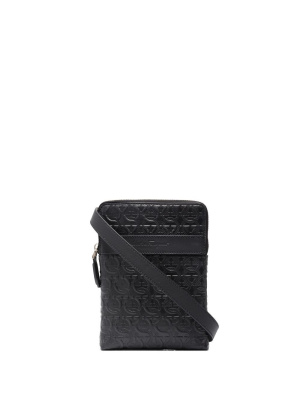 

Gancini embossed messenger bag, Ferragamo Gancini embossed messenger bag