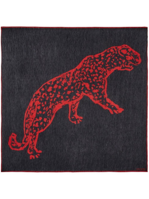 

Jaguar-print semi-sheer shawl, Ferragamo Jaguar-print semi-sheer shawl