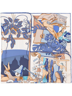 

Graphic-print silk scarf, Ferragamo Graphic-print silk scarf