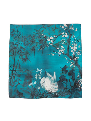 

Rabbit floral print silk scarf, Ferragamo Rabbit floral print silk scarf