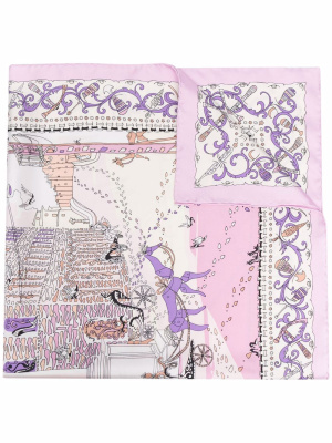 

Palazzo graphic-print silk scarf, Ferragamo Palazzo graphic-print silk scarf