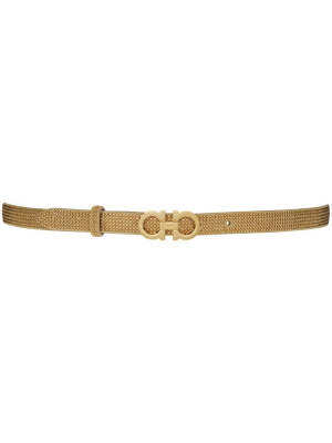 

Gancini crystal-embellished adjustable belt, Ferragamo Gancini crystal-embellished adjustable belt