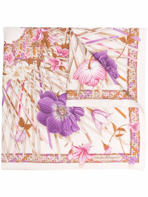 

Floral print silk scarf, Ferragamo Floral print silk scarf