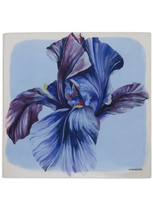 

Iris-print silk foulard scarf, Ferragamo Iris-print silk foulard scarf