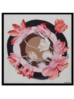 

Tulip-print silk scarf, Ferragamo Tulip-print silk scarf