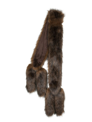 

Detahcable-detail faux-fur scarf, Moschino Detahcable-detail faux-fur scarf