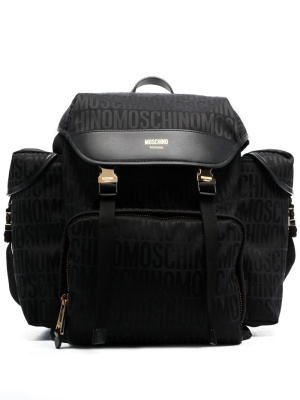 

Jacquard-logo motif backpack, Moschino Jacquard-logo motif backpack