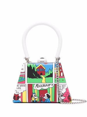 

Mini comic strip-print structured tote bag, Moschino Mini comic strip-print structured tote bag