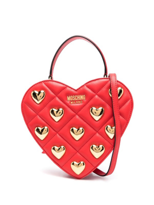 

Heart-stud diamond-quilt bag, Moschino Heart-stud diamond-quilt bag