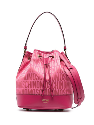 

Logo-print bucket bag, Moschino Logo-print bucket bag