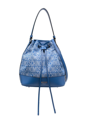 

Logo-print drawstring bucket bag, Moschino Logo-print drawstring bucket bag