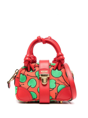 

Apple-print top handle bag, Moschino Apple-print top handle bag