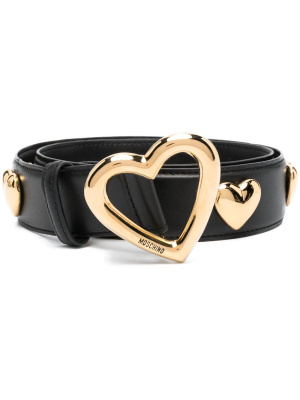 

Heart-shaped buckle leather belt, Moschino Heart-shaped buckle leather belt