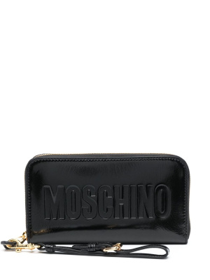 

Debossed-logo leather wallet, Moschino Debossed-logo leather wallet