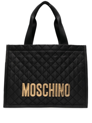 

Logo quilted tote bag, Moschino Logo quilted tote bag