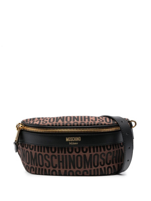 

Jacquard-logo motif belt bag, Moschino Jacquard-logo motif belt bag