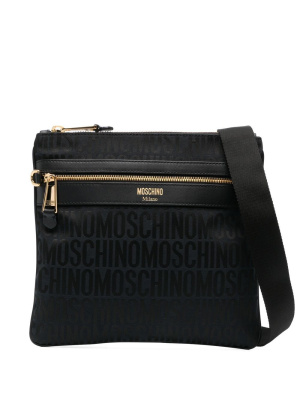 

Logo-print shoulder bag, Moschino Logo-print shoulder bag
