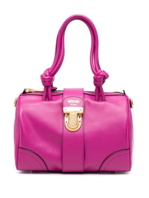 

Braided leather bowling bag, Moschino Braided leather bowling bag