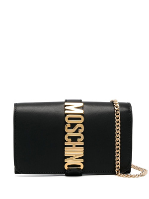 

Logo-plaque clutch bag, Moschino Logo-plaque clutch bag