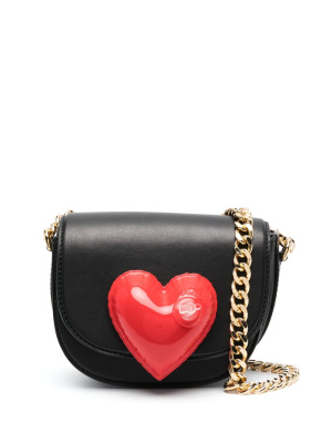 

Heart-appliqué leather crossbody bag, Moschino Heart-appliqué leather crossbody bag