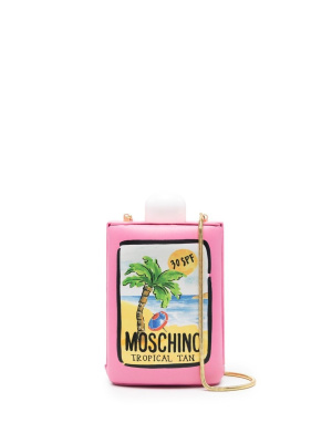 

Tropical Tan logo-print shoulder bag, Moschino Tropical Tan logo-print shoulder bag