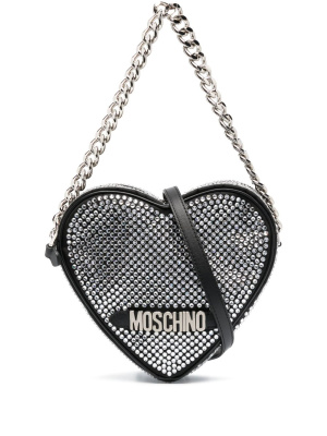 

Crystal-embellished heart-shape tote bag, Moschino Crystal-embellished heart-shape tote bag