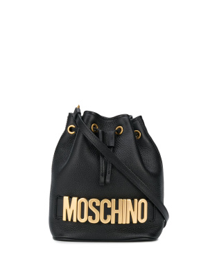 

Logo plaque bucket bag, Moschino Logo plaque bucket bag