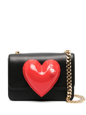 

Inflatable heart detail leather shoulder bag, Moschino Inflatable heart detail leather shoulder bag